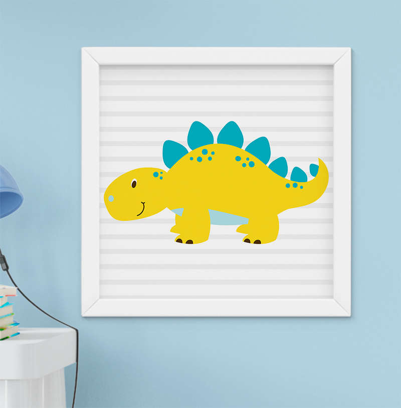 Quadro Quadro Infantil Menina Menino desenho dinossauro